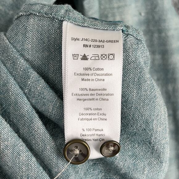 Jachs Shirt Mens Small Blue Classic‎ Fit Woven Board Beach Southwest Button-Up - Picture 6 of 9